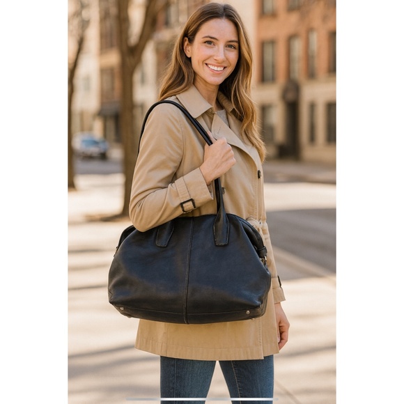 TODS D-STYLING 2WAY HANDBAG BLUE LEATHER TOTE CROSSBODY STRAP DBL ROLLED HANDLES - Picture 1 of 11